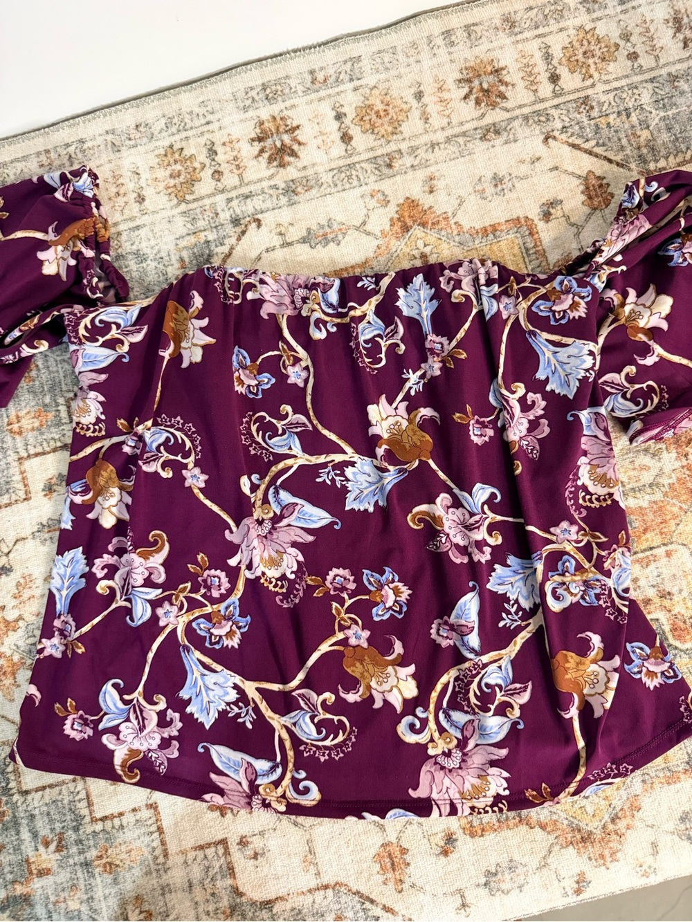 WHBM corset style paisley blouse